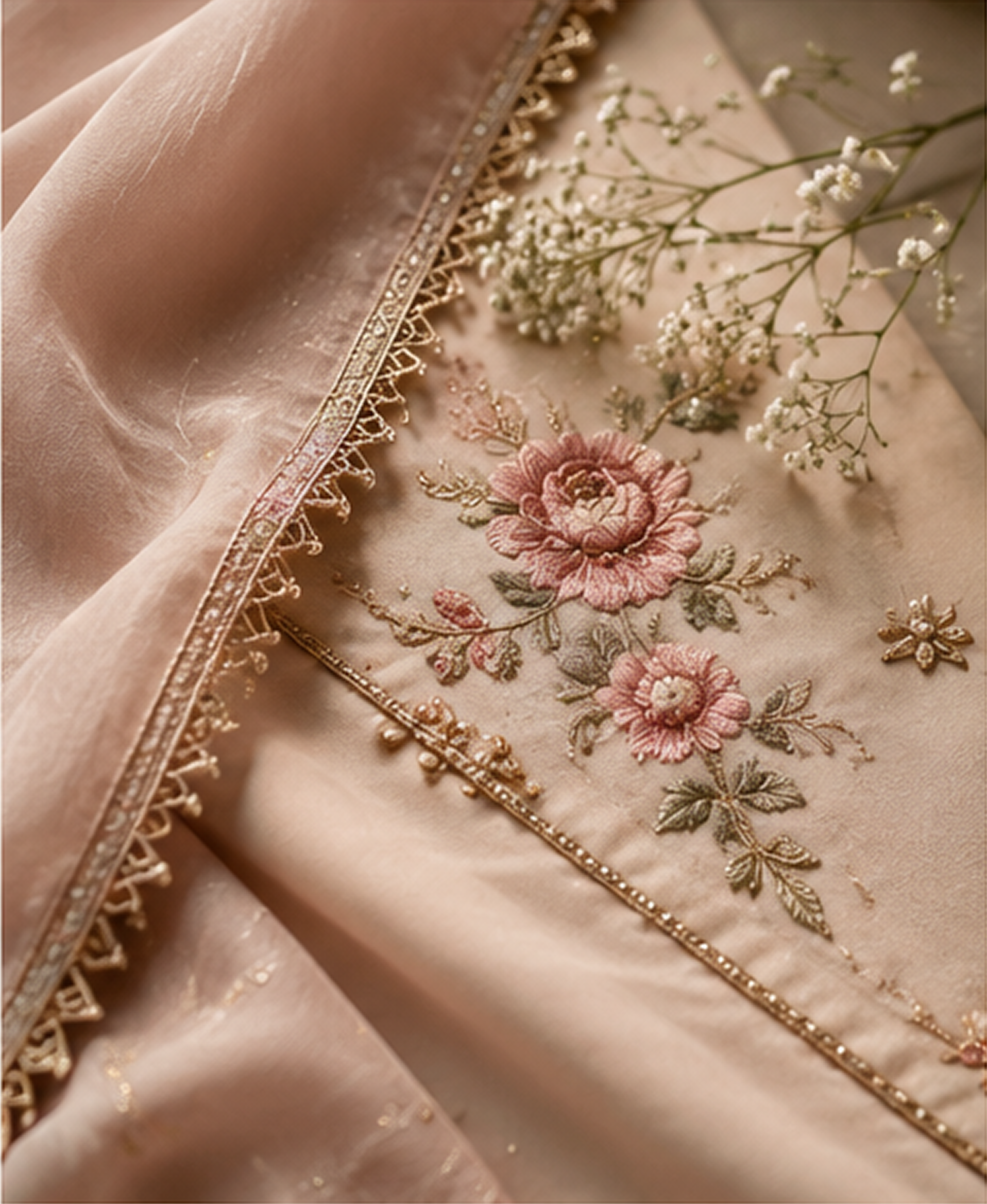 Close-up of Poshak Mandi fabric